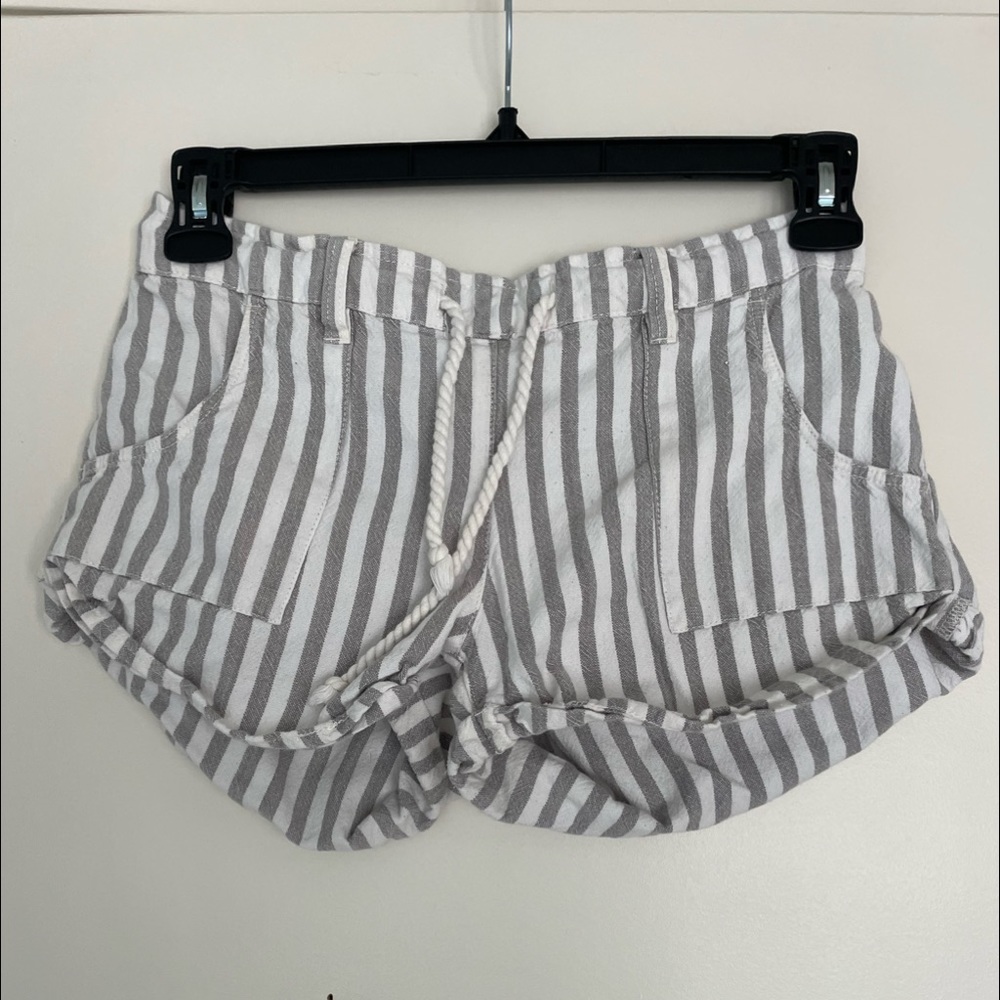 low rise linen beach shorts